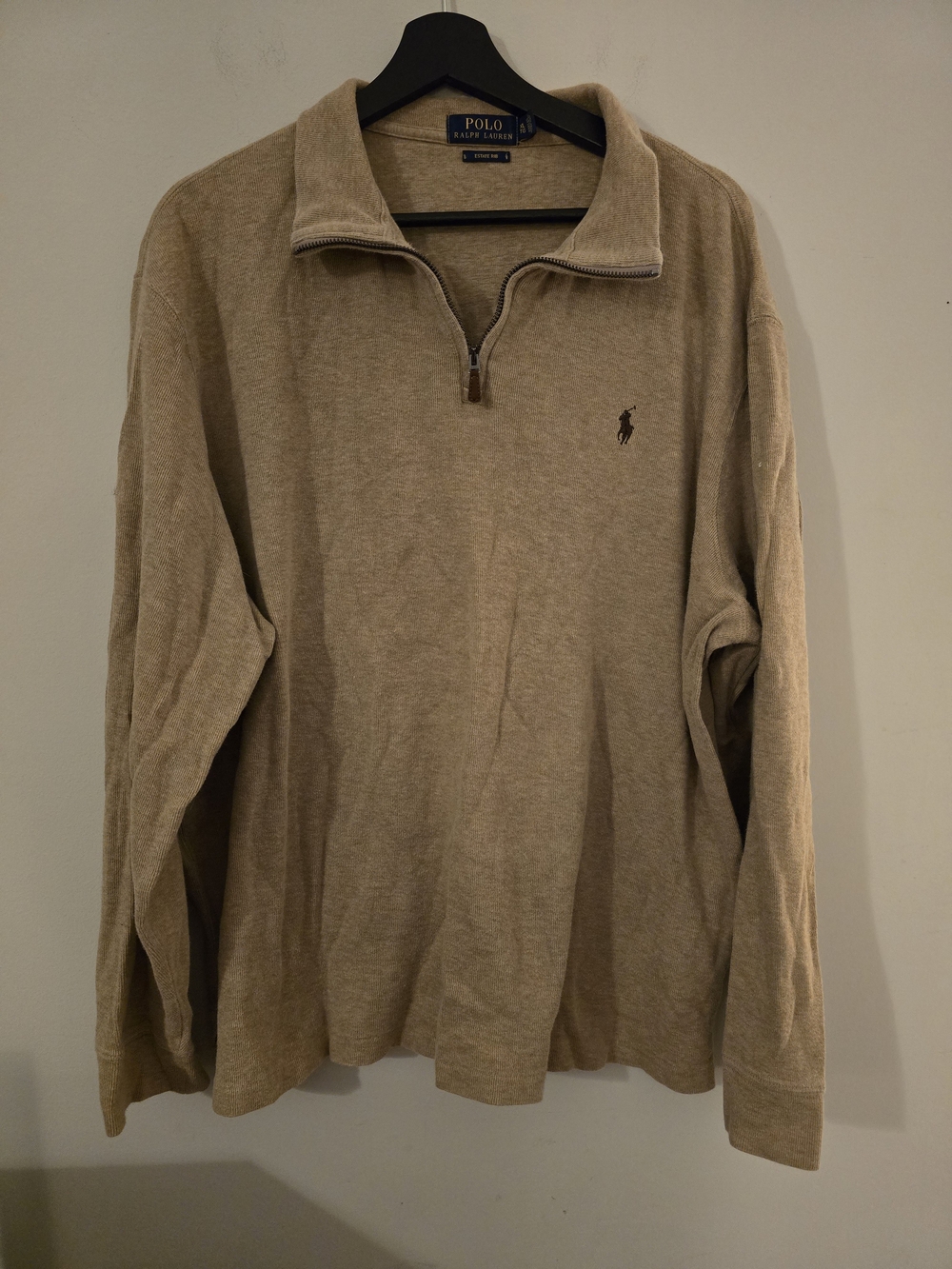 Polo Ralph Lauren Beige Quarter-Zip Pullover Estate Rib